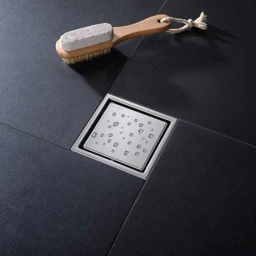 Vidric bathtub shower drainer floor strainer 11x11cm 304 stainless steel square invisible bathroom floor drain waste grate FREE