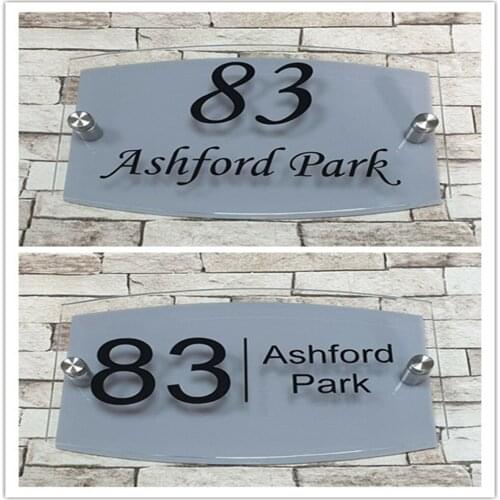 Customized Modern Furniture Number Street Name Acrylic Sign Aluminum Back Plate A4