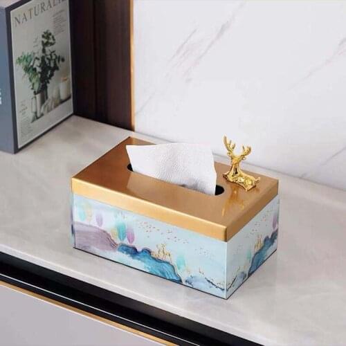 Glass Tissue Boxes Light Luxury Nordic Style Multi-functional Simple Creative Paper Box End Table Remote Control Storage Case