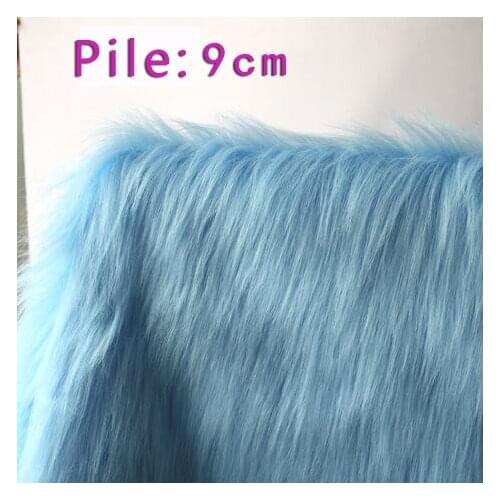 Light Blue Shaggy Faux Fur Fabric Long Pile Fur Jewellery Displaying Background Sold By The Yard 36"x60"