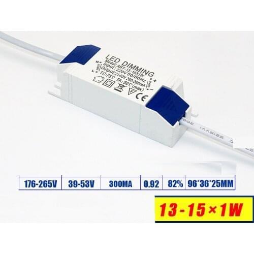 5pcs 300mA 13-15x1W 39-53v 6-9x1w 18-32v Dimmable LED Driver LED downlight ceiling light driver power supply 6w 9w 13w 14w 15w