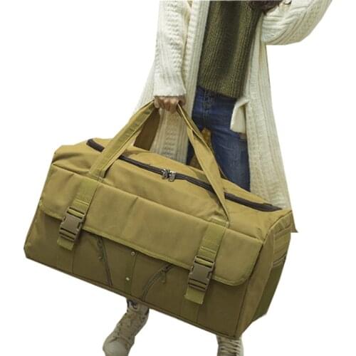 BOWTAC Waterproof Hand Luggage Bag Men Women Large Capacity Portable Military Outdoor Weekend Duffle Canvas Travel Bag