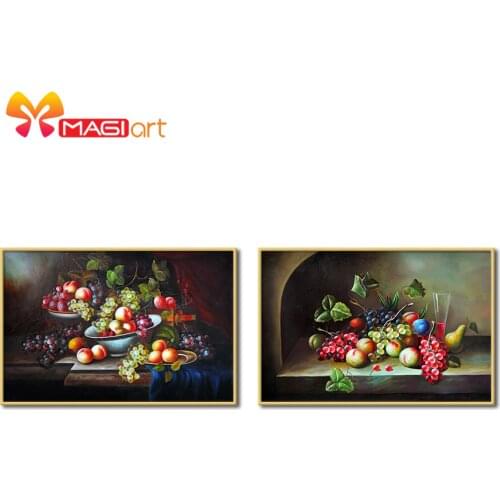 Cross stitch kits Embroidery needlework sets 11CT water soluble canvas patterns 14CT Oil painting fruit painting-NCMF105