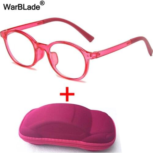WarBlade New Anti-blue Light Kids Glasses Round Optical Frame Children Glasses Boy Girl Eyeglasses Computer Transparent Eyewears