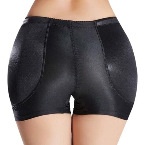 Women Tummy Control Mid Rise Panties Seamless Fixed Padded Butt Lifter Enhancer Underwear Briefs Solid Color Shapewear Shorts