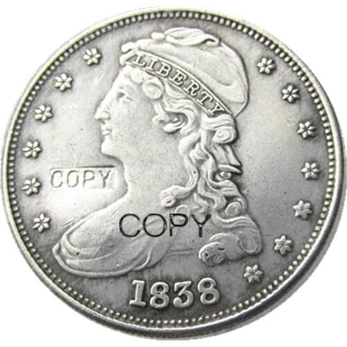 1838 CAPPED BUST HALF DOLLAR Silver Plated Copy Coin
