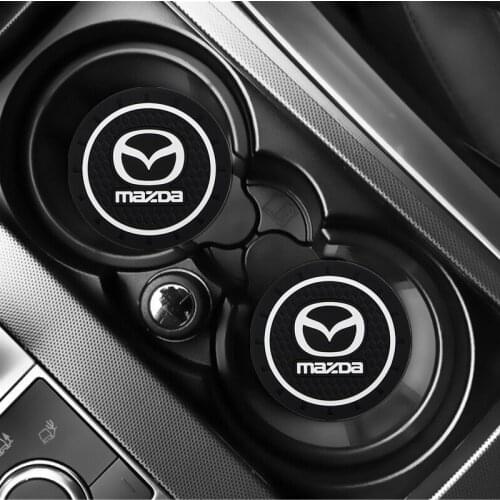 2pc Car Cup Holder Coaster Non slip Pad Mat Interior Decoration For Mazda 6 Mazda 3 Mazda 2 Atenza Axela CX5 CX30 CX9 CX7 RX8