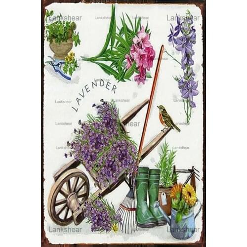 2021 New Vintage Beauty Flowers Signs Plaque Metal Vintage Wall Bar Home Garden Decration Art Retro Restaurant Decor 30X20Cm