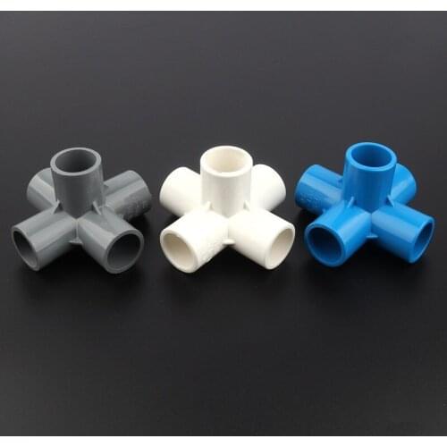 25pcs 20mm PVC Connector Stereoscopic 5Ways Drip Irrigation Fittings Aquarium Tank Tube Adapter Garden Water Connectors DIY Tool