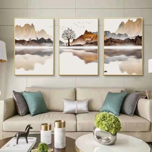3 Pieces Landscape Wall Art Nordic Canvas Painting Home Room Decor Pictures Posters On The Wall Frameless