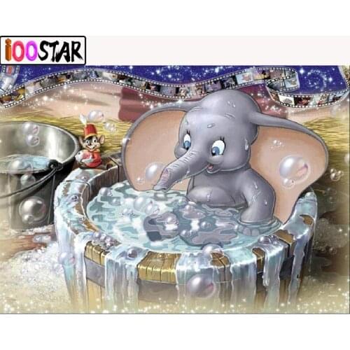 5D Diy Diamond Painting Needlework Full Diamond "Cartoon Dumbo Elephant Bathing"Cross stitch Embroidery Decor Rhinestones Mosaic