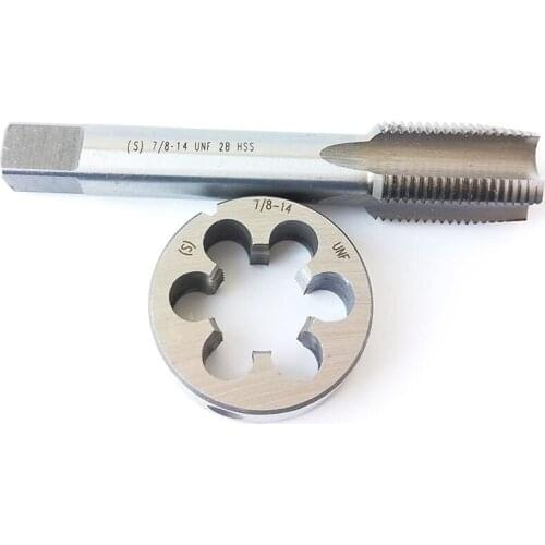 7/8-14 HSS Tap And Die Set UNF Machine Thread Tap And UNF Round Thread Die Right Hand