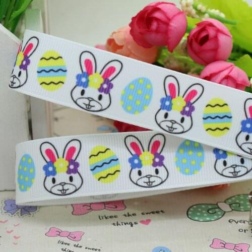 7/8'' Free shipping Easter rabbit grosgrain ribbon hair bow diy party decoration wholesale OEM 22mm B57