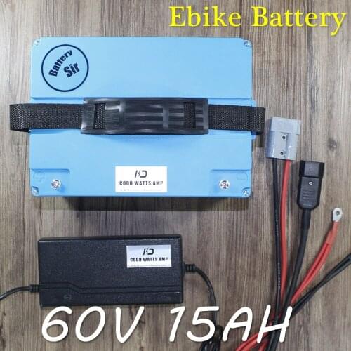 Lithium ion ebike battery pack 60V 15Ah 1500W e-bike Battery with 67.2v 3A Charger 40A BMS Lithium Scooter Bicycle Battery