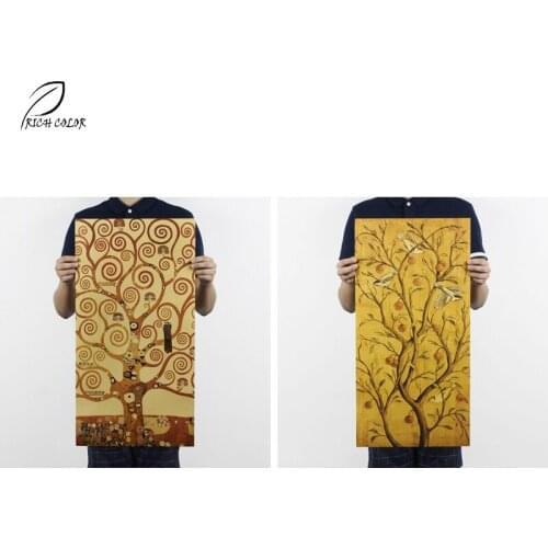 RICH COLOR Vintage Life Tree Style Paper Poster Retro Wall Stickers Decoration Paper Poster PP-27
