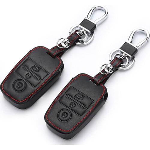 Genuine Leather Key Cover Leather Key Cases For Kia ceed cerato sportage 2018 Optima K5 Sportage 3/4 Button Remote Control