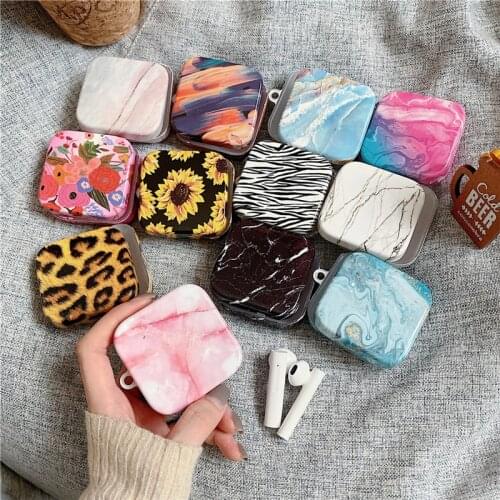 GTWIN Earphone Case For Xiaomi Air 2 SE Leopard Marble Pattern Hard PC Cover Wireless Earphone Cover For Xiaomi Mi Air2 SE