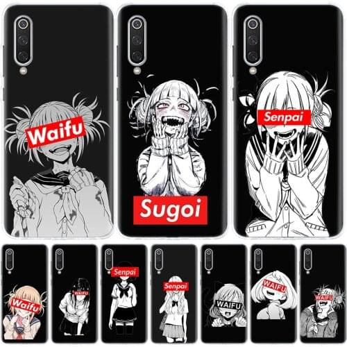 Sugoi Senpai Anime Waifu Phone Case For Xiaomi Mi Note 10 11 9 8 10T 9T CC9 A1 A2 A3 Poco F1 X3 F2 Pro Lite 5X 6X Cover Coque