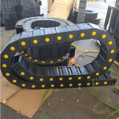 Black Enhanced Plastic Nylon Drag Chain Cable Carrier 1M Length65x60/75/100mm Full closed type for CNC Machine