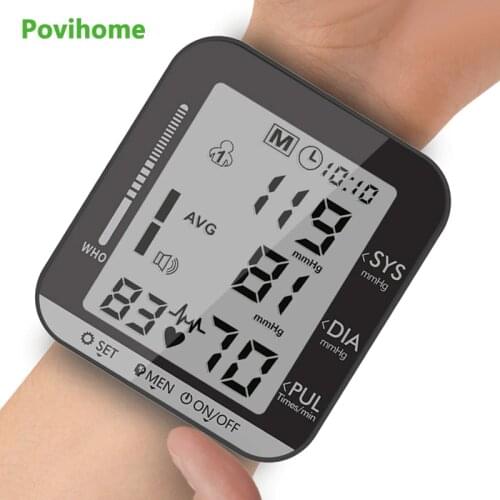 Wrist LCD Digital Blood Pressure Monitor With Voice Reporting Pulse Meter Automatic Tonnometer Tonemeter Health Medical Device
