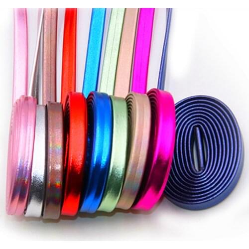 Coolstring 7MM A Pair Flat Leather Cordones Premium Sheepskin Lacet With Metal Tips Men Women Sneaker Cords Waterproof Bootslace