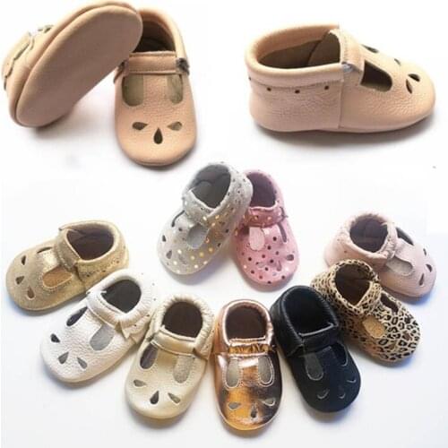 Baby Mary Jane Moccasins Genuine Leather Soft Sole Baby Girl Shoes for Newborns, Infants, Babies, and Toddlers