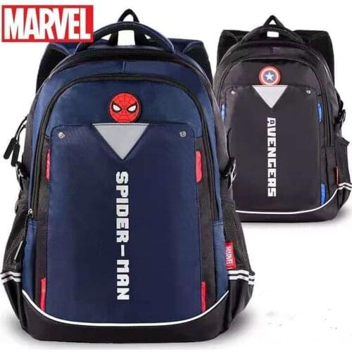 Disney Marvel School Bags for Boys Primary Student Shoulder Bag Spider Man Avengers Large Capacity Backpack Kids Gifts Mochilar