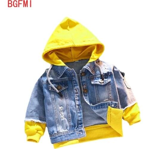 Baby Boy Girls Denim Jacket Kids Patchwork Spring Autumn Casual Hoodie Frosted Toddler Daily Wear Jeans Jakcets Fashion Clothing