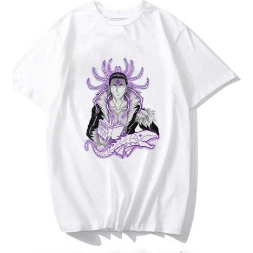 Hunter X Hunter Chrollo Lucilfer T-Shirt TShirt Men Kawaii Tops Anime Karate Graphic Tees Tee Shirt Unisex Harajuku Shirt Male