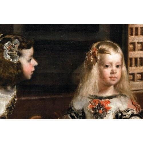 Giant poster classical portrait canvas painting details from Velazquez Diego Rodriguez The Family of Felipe IV or Las Meninas