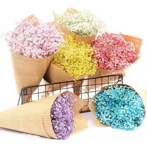 Gypsophila Dried Flowers Home Party Decor Romantic Chic Wedding DIY Garland Babys Breath Accessories Artificial Plant Decoration