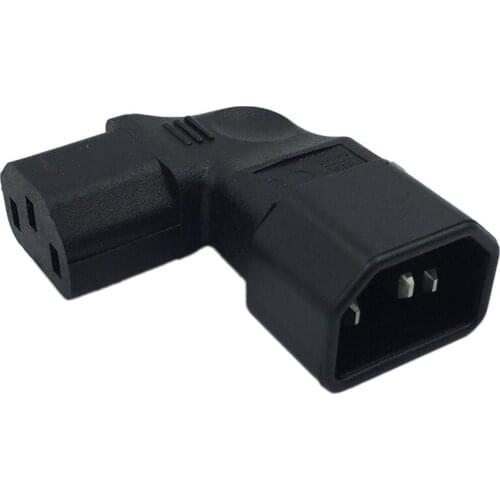 GTBL Right Angle IEC 320 C14 3 Pin Male to C13 Female PDU PSU UPS Power Extension Adapter Receptacle for LCD LED TV Wall Mount