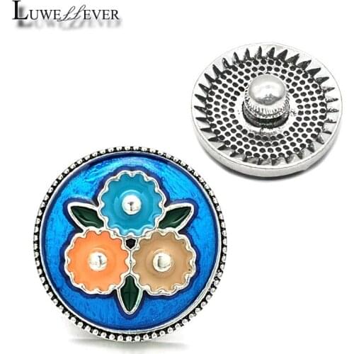 Luwellever Component w096 Crystal 18mm Metal Snap Button For Bracelet Necklace Interchangeable Jewelry Accessorie Findings