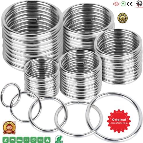 Multi-Purpose Split Key Rings Bulk,Metal Key Chain Ring Flat O Ring for Keychain Key and Art Crafts,Dog Leashes,Hardware,Camping