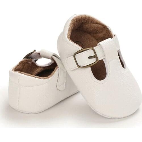 Toddler Baby Girls Boys 4 Colors Solid Shoes PU Leather Shoes Soft Sole Non-slip Crib Shoes Spring Autumn First Walkers 0-18M