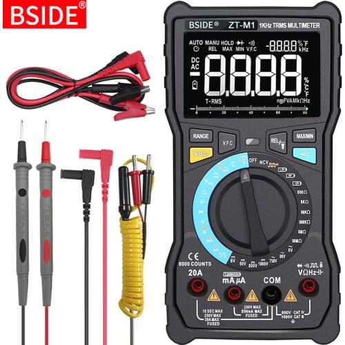 Profesional Digital Multimeter BSIDE ZT-M1 T-RMS Auto/Manual 8000 DC/AC 20A Current Voltage Capacitance VFC ohm battery tester