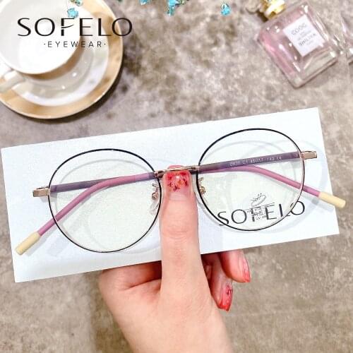 Retro Round Small Eyeglasses Frame Women Optical Myopia Prescription Frame Glasses Female Vintage Anti Blue Light UV Eyewear