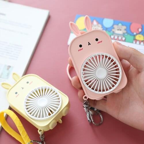 Luxury Mini- Hold Pocket Fans Backpack Keychain Usb Charge Outdoors Fans Keyring Small Fan Key Chains For Wome Kids Great Gift