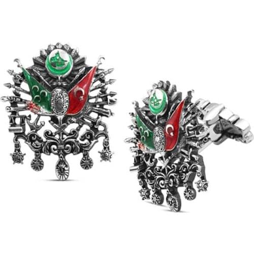 Silver Ottoman State Crested Cufflink