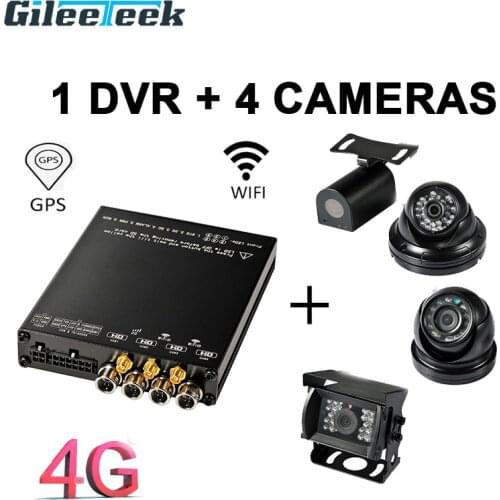 4G vehicle mobile DVR surveillance system with 4 AHD 1080p cameras wifi GPS MDVR 4CH video monitoring DVR kit for security