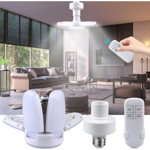 Led Lamp E27 Foldable Fan Blade Angle Adjustable LED Lamp High Brightness 220V LED Light Bulb For House Bedroom Garage Ligting