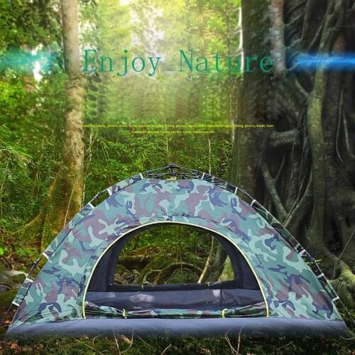 Ultralight Portable Waterproof 2 Person Quick Automatic Opening Single Layer Camouflage Three-season Outdoor Camping Tent