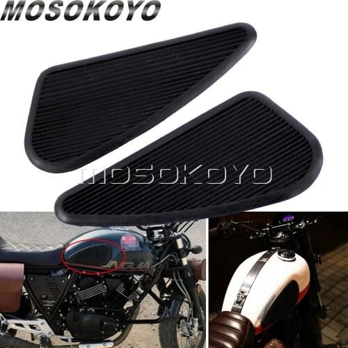 Vintage Motorcycle Rubber Gas Tank Knee Pad Side Panels Decal Protector Universal Cafe Racer for Harley Honda Triumph Yamaha