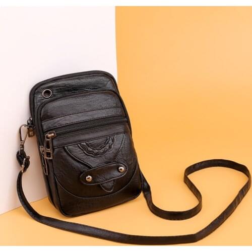 Crossbody Ladies Bag Vintage Handbag Fashion Adjustable Leather Shoulder Bags Solid Color for Business Leisure Travel