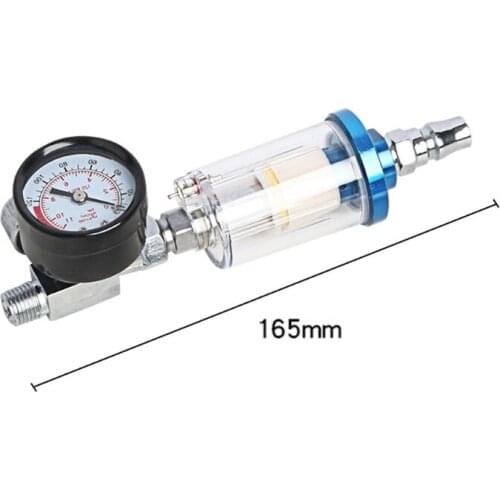 Water Oil Separator Filter Inlet and Outlet Air Compressor Fitting with Pressure Regulator for Spray Tool Fitting P15F
