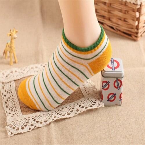 ZDL-186 Stripe Women Breathable Cotton Creative Lovely Cute Casual Socks 10 pairs