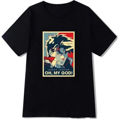 Jojo Bizarre Adventure Vintage Joestar Joseph OH MY GOD Letter Short Sleeve Woman T-shirt