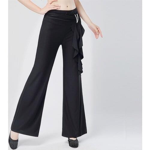 Lady Latin Dance Trousers Female Modern Dance Trousers Girls Dancing Trousers Female Performance Training Dance Pant B-6873