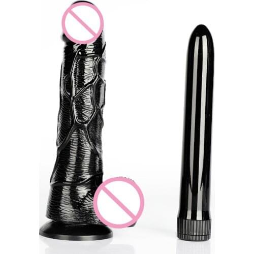 2pcs/Set Sex Health Products Vibrators for Women Big Dildo Anal Plug Vibrator Shock Realistic Dildo Massager Vibrator Sex Toys