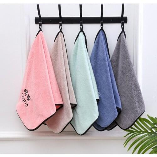 35x75cm Coral Velvet Hand Bath Towel Super Absorbent Quick-Drying Washcloths Sports Handchief Household Bathroom Accessories